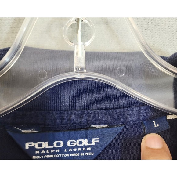 Ralph Lauren Shirt Mens Large Blue Polo Golf Solid 100% Pima Cotton Short Sleeve - Picture 2 of 16
